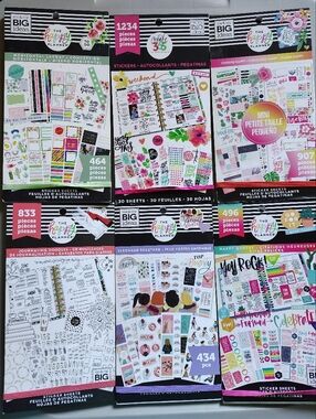 Happy Planner 6 Book Bundle Classic Horizontal Mini Floral Sticker Books